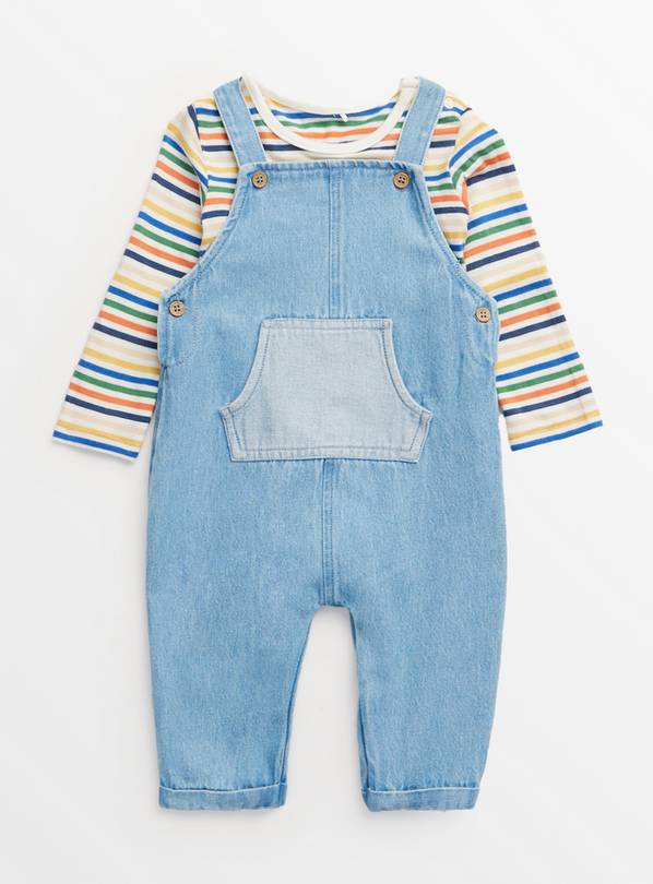 Denim Dungaree & Long Sleeve Top Set 12-18 months